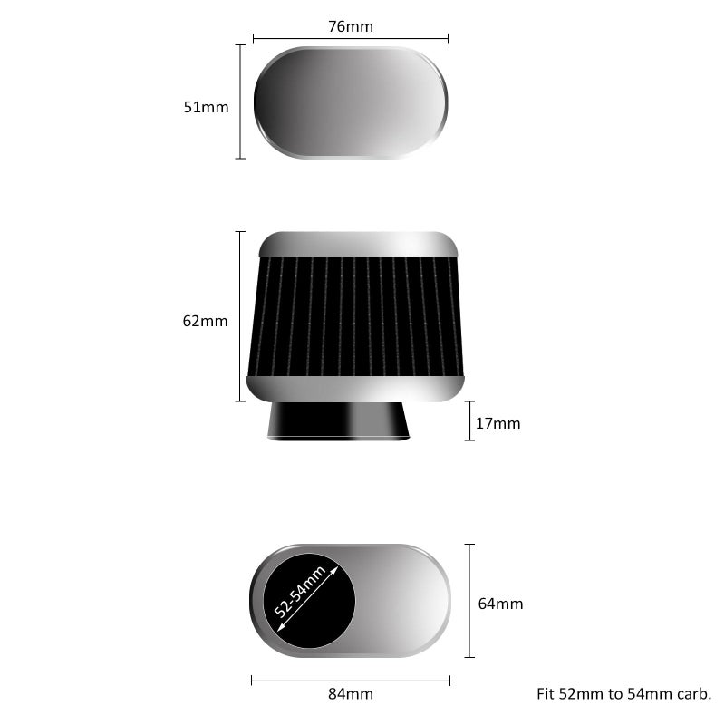 DKMOTORK 52mm 53mm 54mm Motorcycle Pod Air Filter For Honda CB750 900 1000 1100 VT750C Yamaha XS650 850 1100 XJR1200 Kawasaki Ninja500 KZ750 - Image 3
